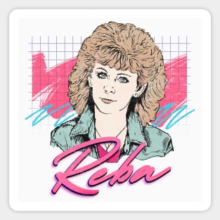 Reba McEntire / Vintage Faded 80s Style Fan Design Magnet